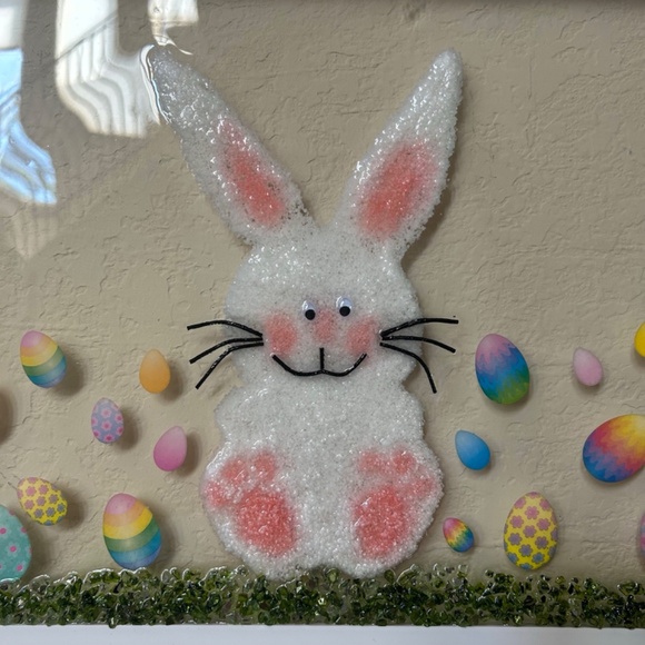 Easter Bunny Crushed Glass Resin Art Frame. NWOT - Picture 3 of 9